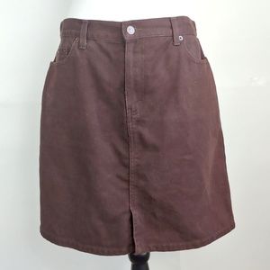 Eddie Bauer above the knee denim style skirt brown